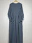 Grey - Pleated Abaya HJ236