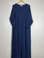Navy Blue - Pleated Abaya HJ0388