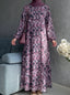 Mauve Black - Arabic Lawn Abaya HJ1692
