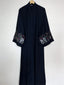 Black - Pastel Bloom Embroidery Abaya HJ1492