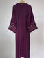 Maroon - Embroidered Bloom Abaya HJ1492