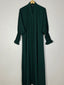 Bottle Green - Smoked Sleeves Abaya HJ1563