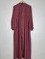 Crimson - Collar Style Zipper Abaya HJ0780