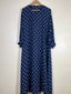 Navy Blue - Floral Maxi Abaya HJ1667