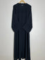 Black - Sleek Pleats Front Open Abaya HJ0910