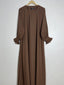 Brown - Cuff Frill Maxi Abaya HJ0941