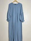 Steel Blue - Pleated Abaya HJ0954