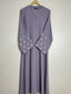 Lilac - Petals Embroidery Abaya HJ1418