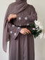 Mocha Taupe - Ravina Handwork Abaya HJ1700