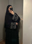 Noir Éclat Abaya - Black HJ1763