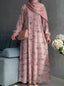 Dusty Rose - Arabic Lawn Abaya HJ1629