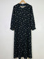 Black Floral Maxi Abaya - Mystic Flora HJ1654