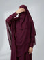 Maroon - Two Layer Khimar Set