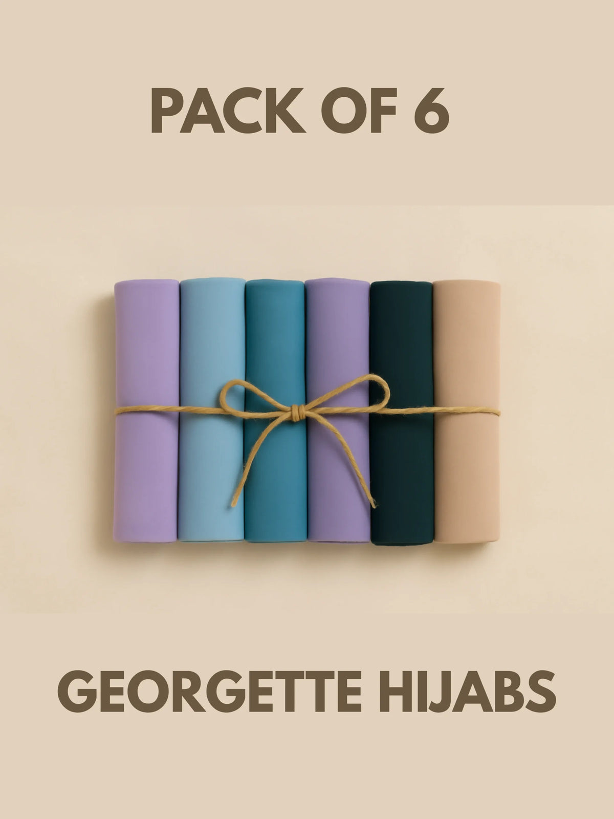 Pack of 6 Georgette Hijabs HA0102 Main image