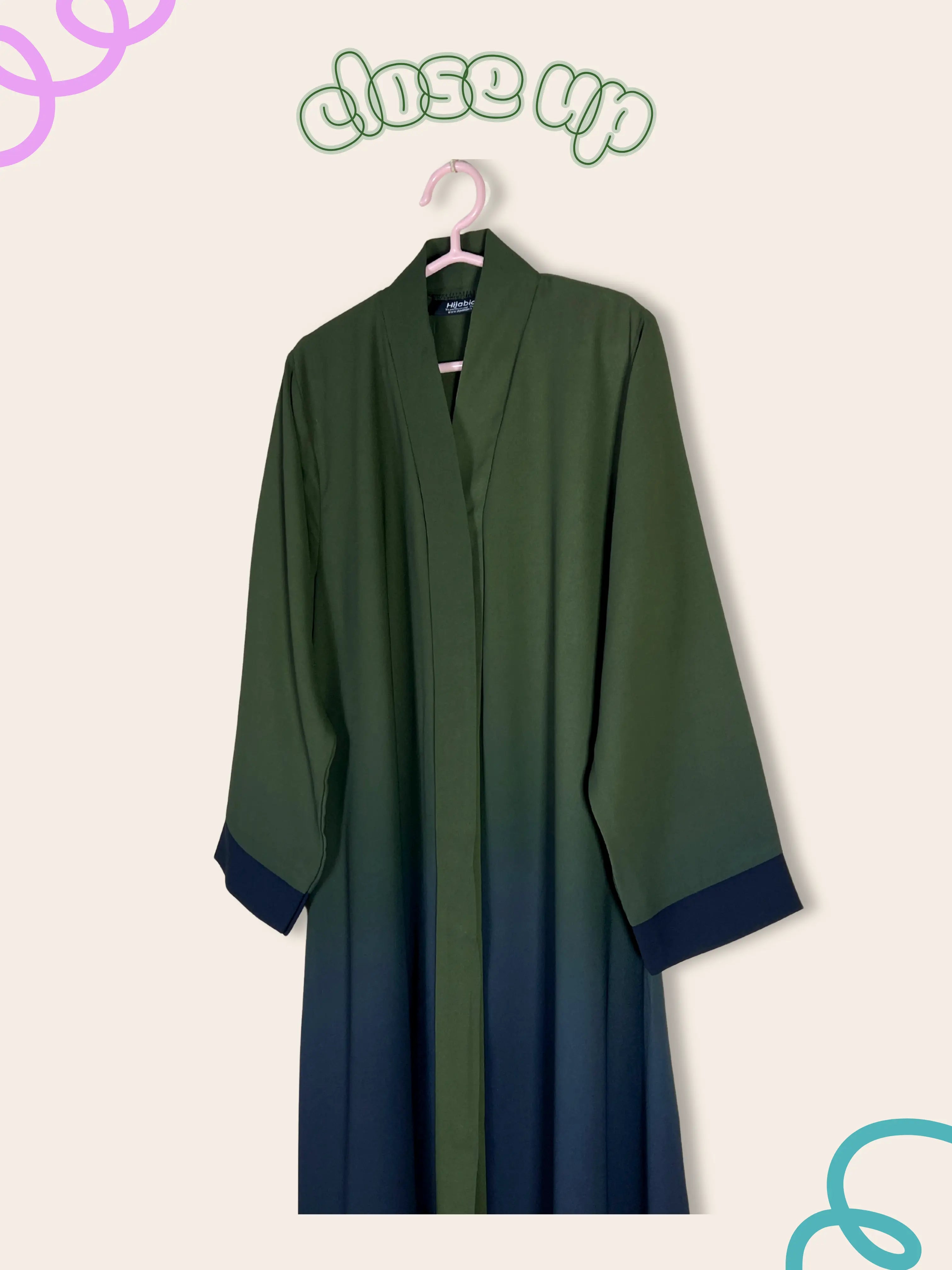 Olive Green - Kids Ombre Abaya HJ1466