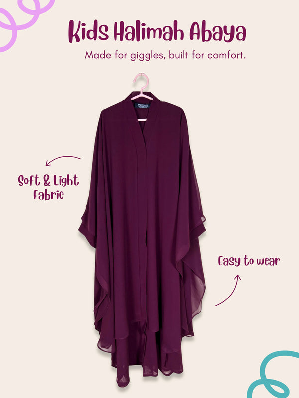 Maroon - Kids Halimah Abaya HJ1461