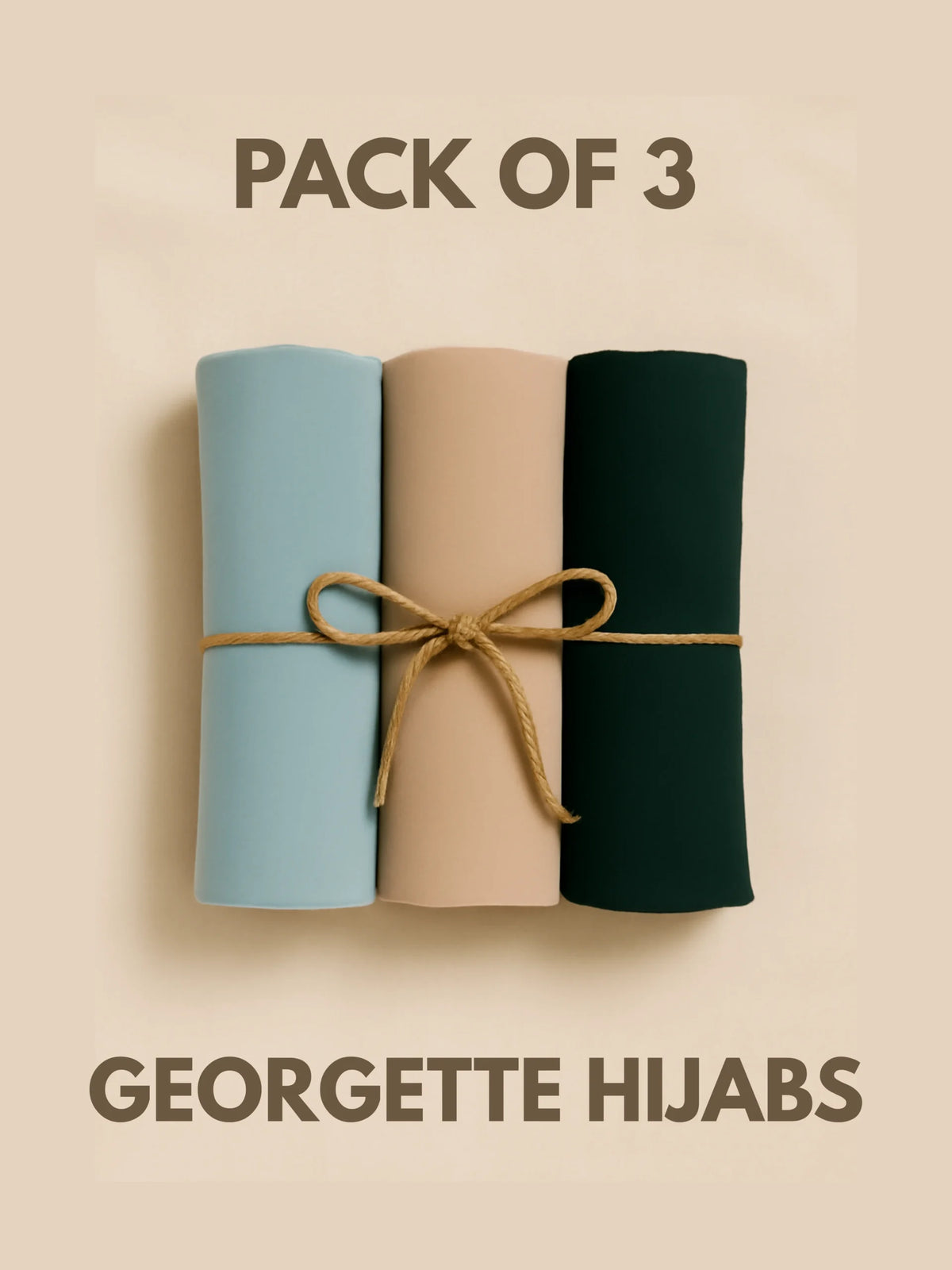 Pack of 3 Georgette Hijabs HA0101 Main image