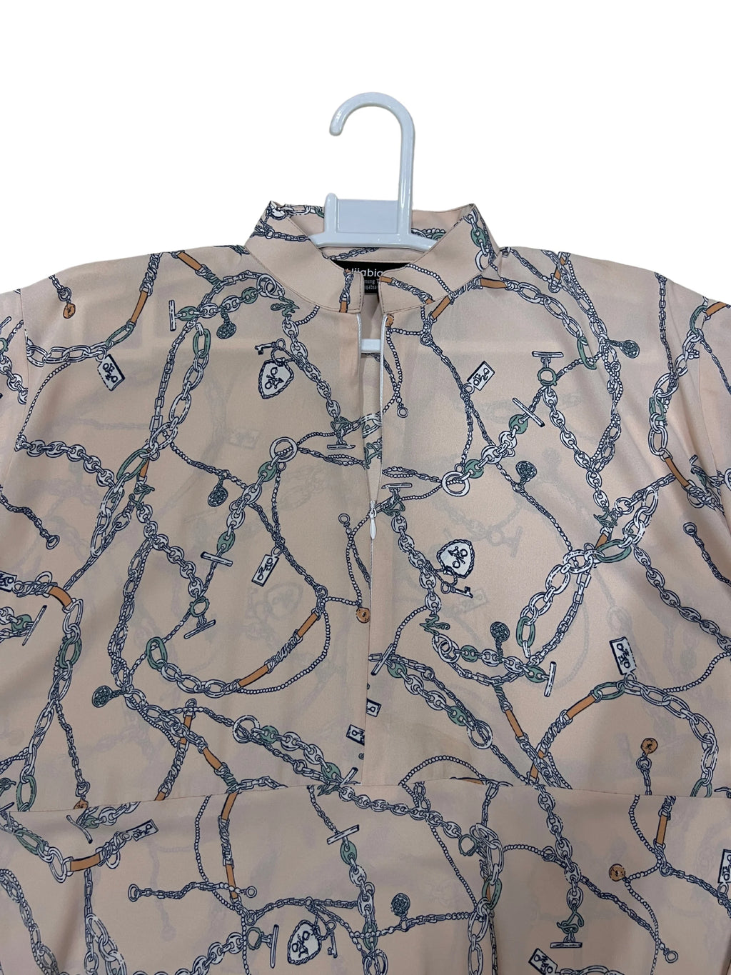 Pale Pink - Midway Zip Collar Abaya HJ1014