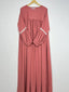 Mauve Pink Lace Sleeves Maxi Abaya HJ-117