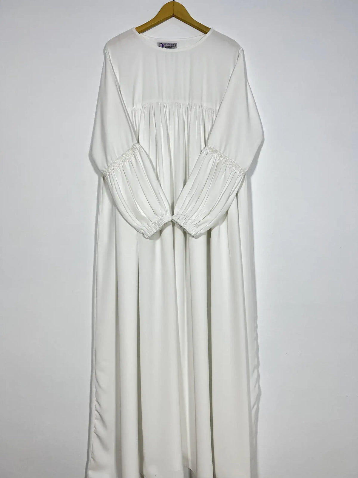 White - Lace Sleeves Maxi Abaya HJ0351 Main image