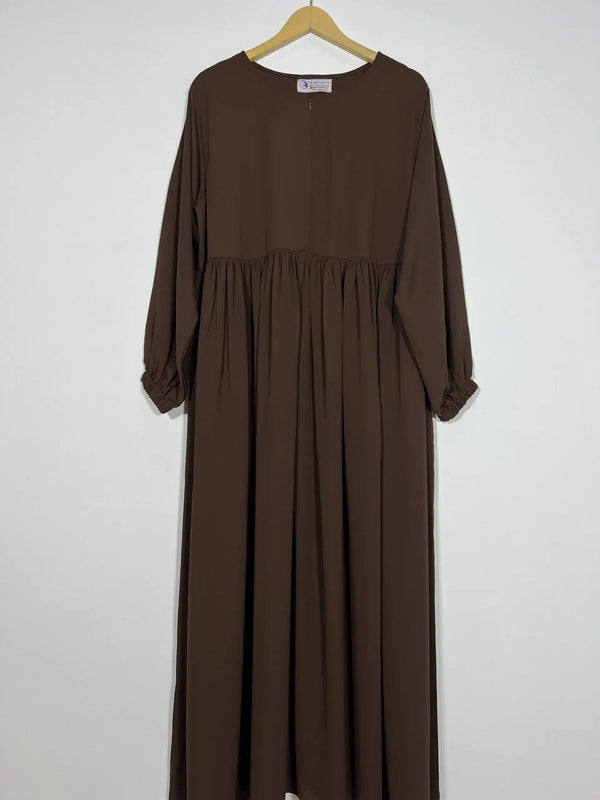 Bistre Maxi Abaya with Zip & Elastic Sleeves HJ-131