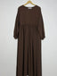 Bistre Maxi Abaya with Zip & Elastic Sleeves HJ-131
