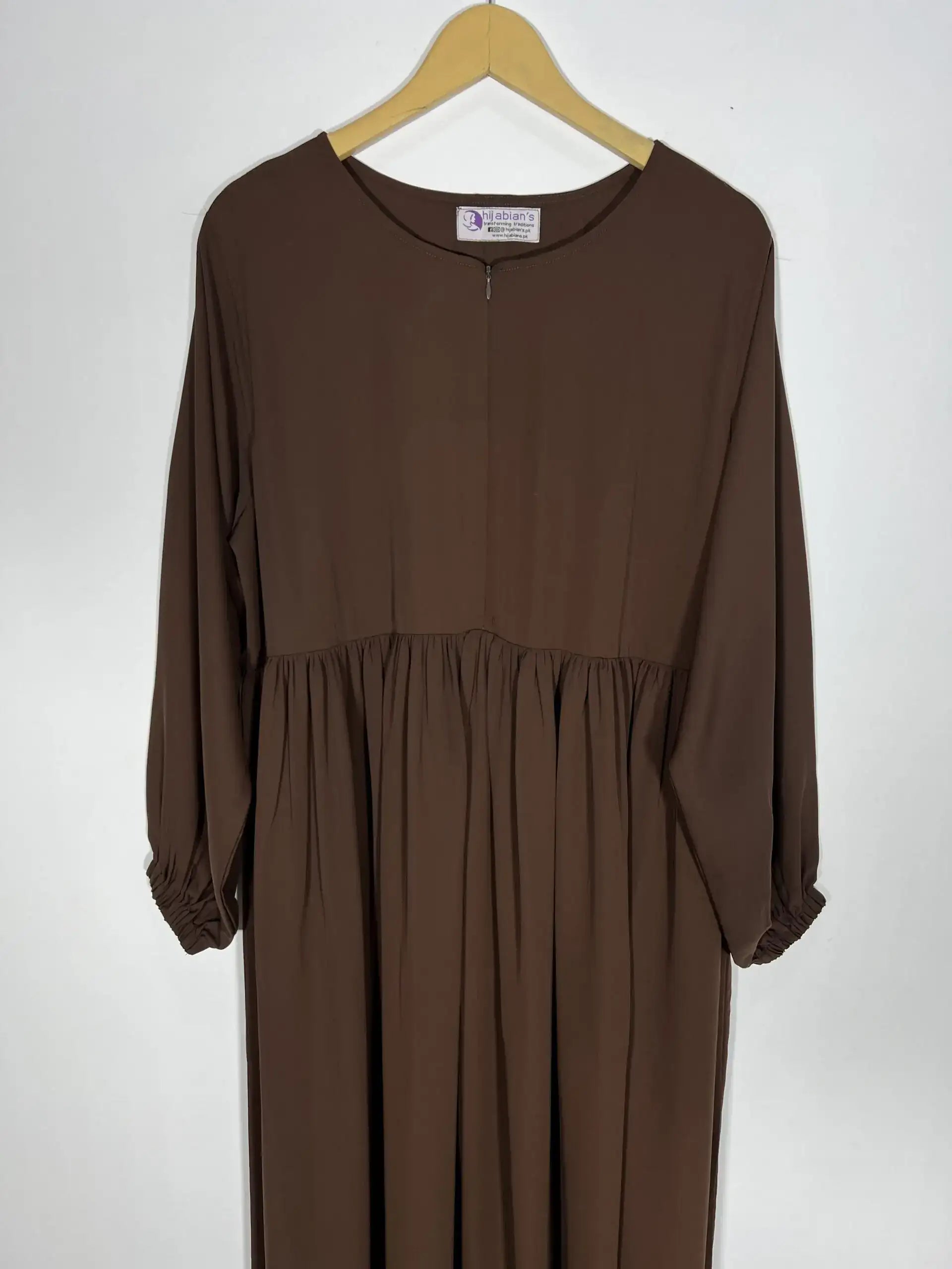 Bistre Maxi Abaya with Zip & Elastic Sleeves HJ-131 Secondary image