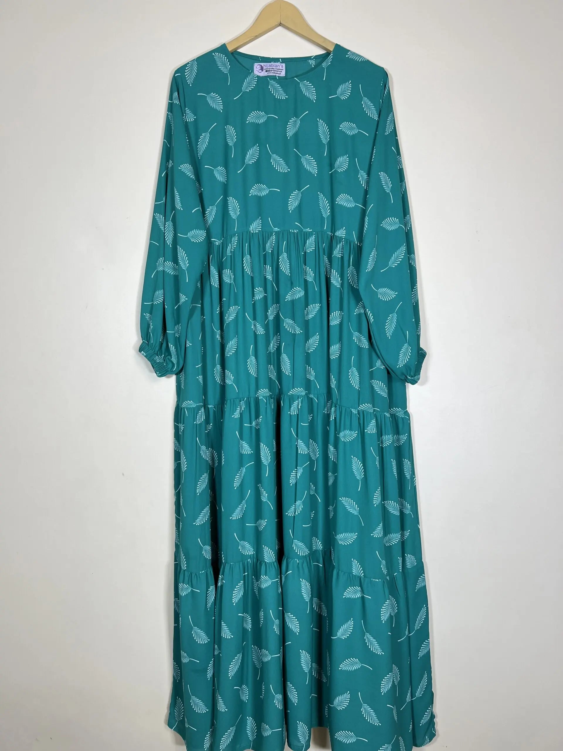 Jungle Green - Floral Frill Maxi Abaya HJ0915