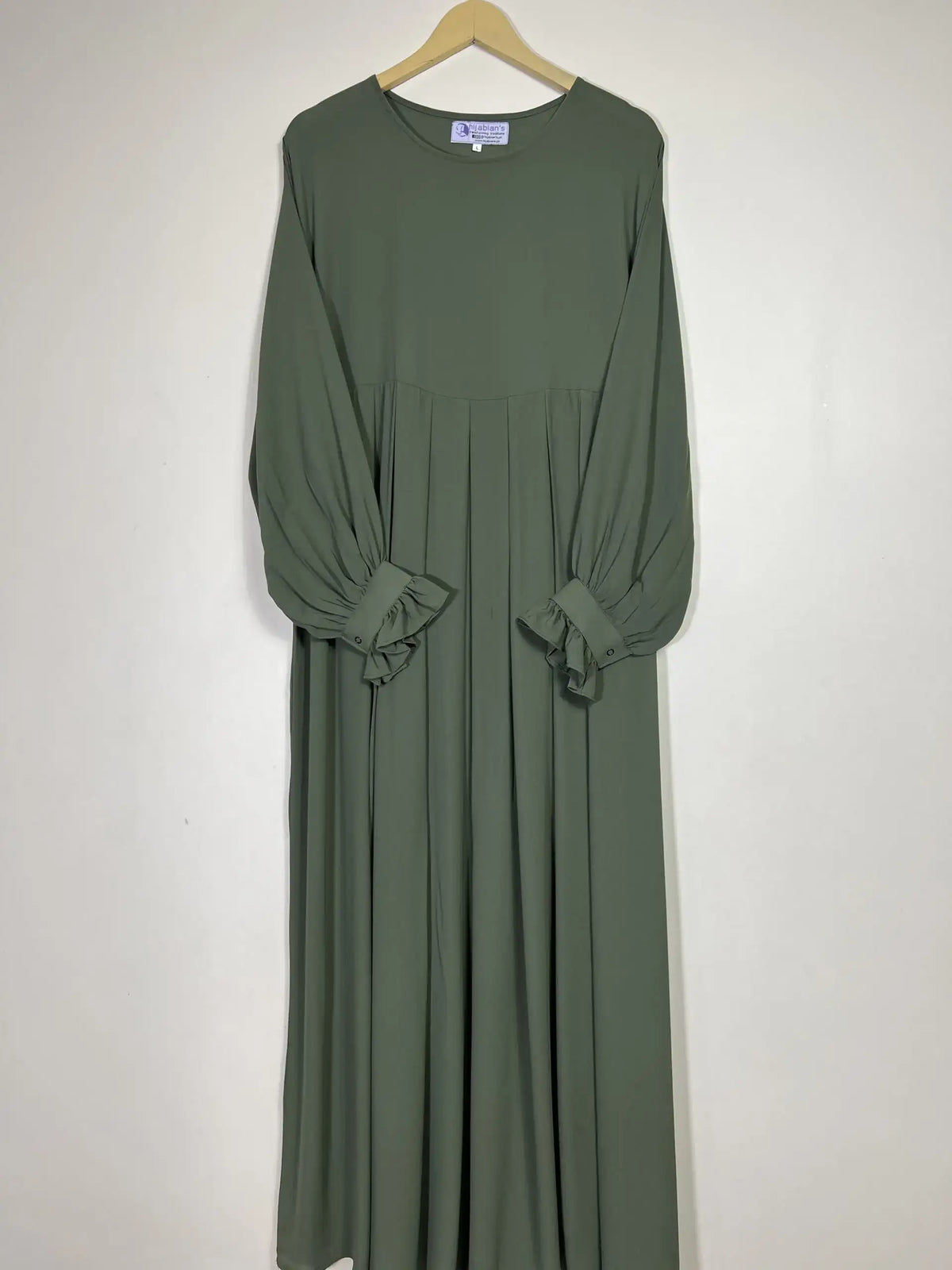 Olive Green Pleated Abaya HJ-0175 Main image