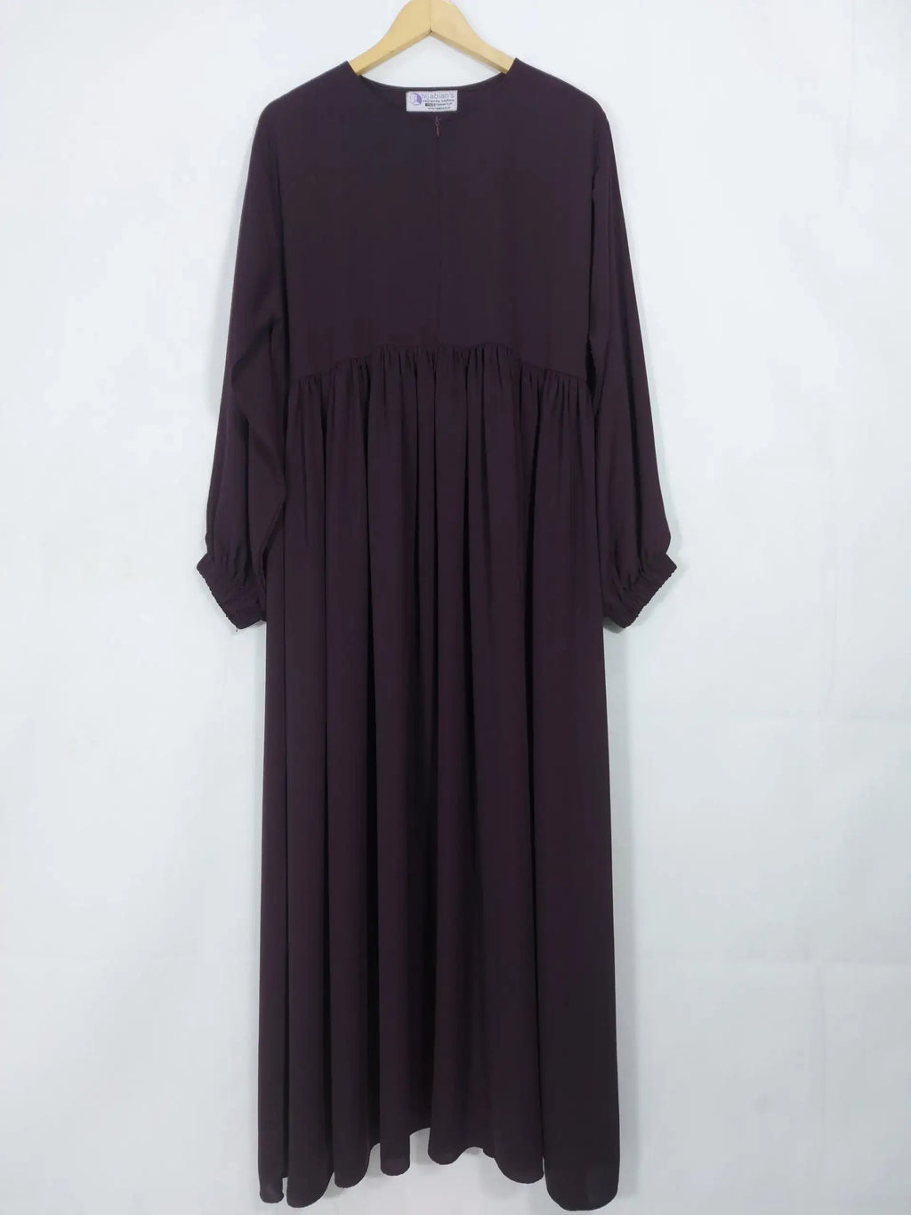 Purple Front Chun Abaya with Zip & Elastic Sleeves HJ-087
