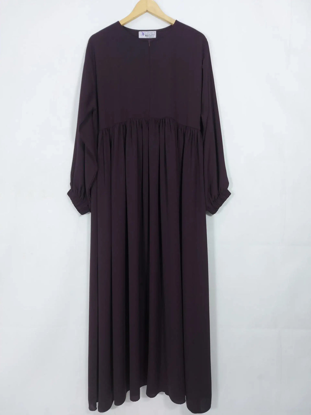 Purple Front Chun Abaya with Zip & Elastic Sleeves HJ-087 Main image