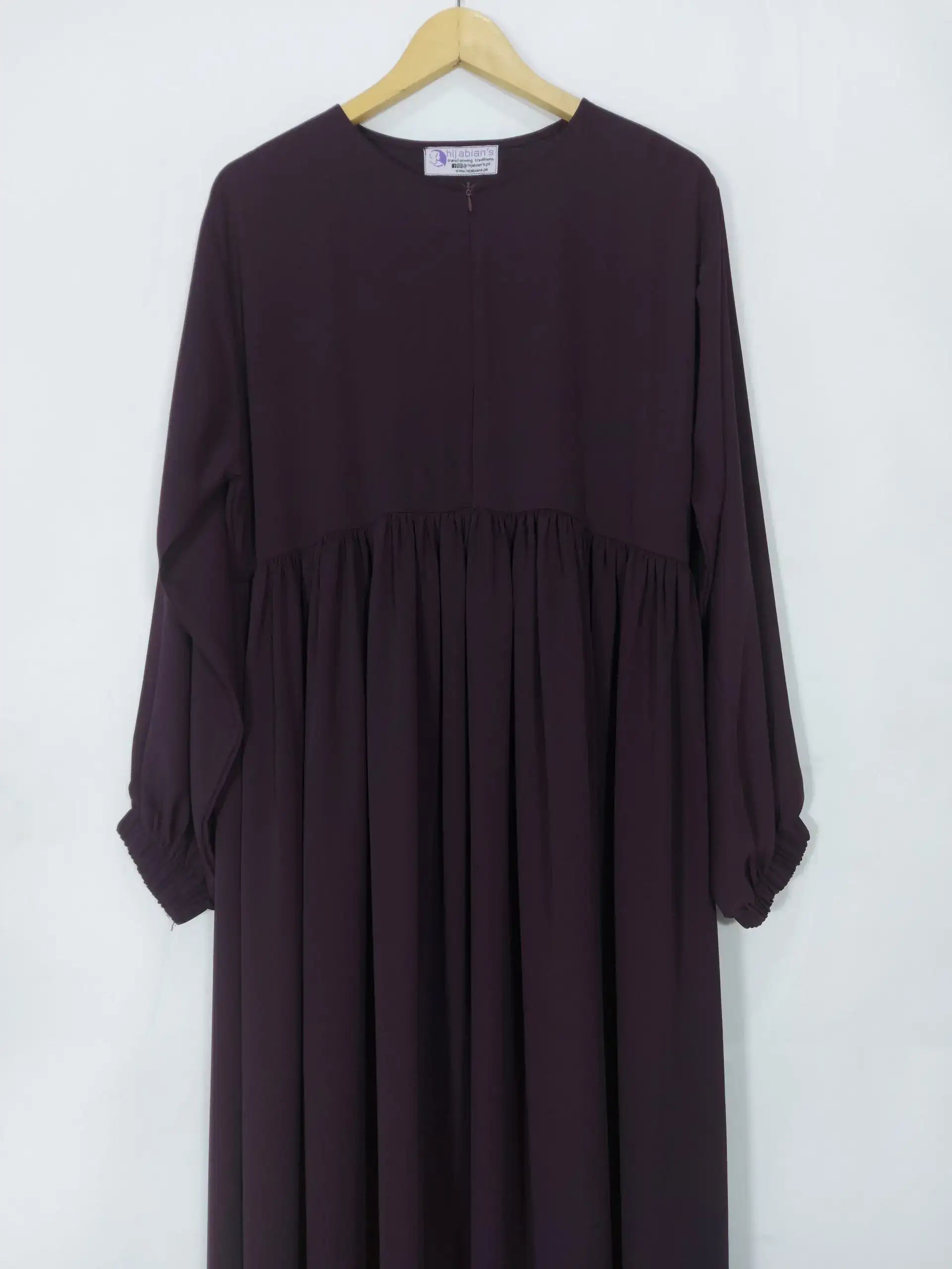 Purple Front Chun Abaya with Zip & Elastic Sleeves HJ-087 Secondary image