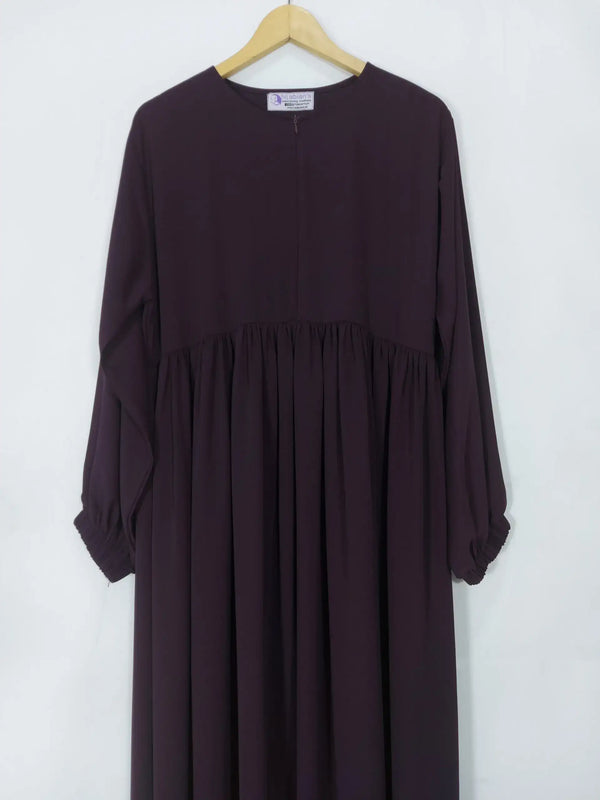 Purple Front Chun Abaya with Zip & Elastic Sleeves HJ-087
