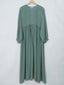 Ocean Green Front Chun Abaya with Zip & Elastic Sleeves HJ-088