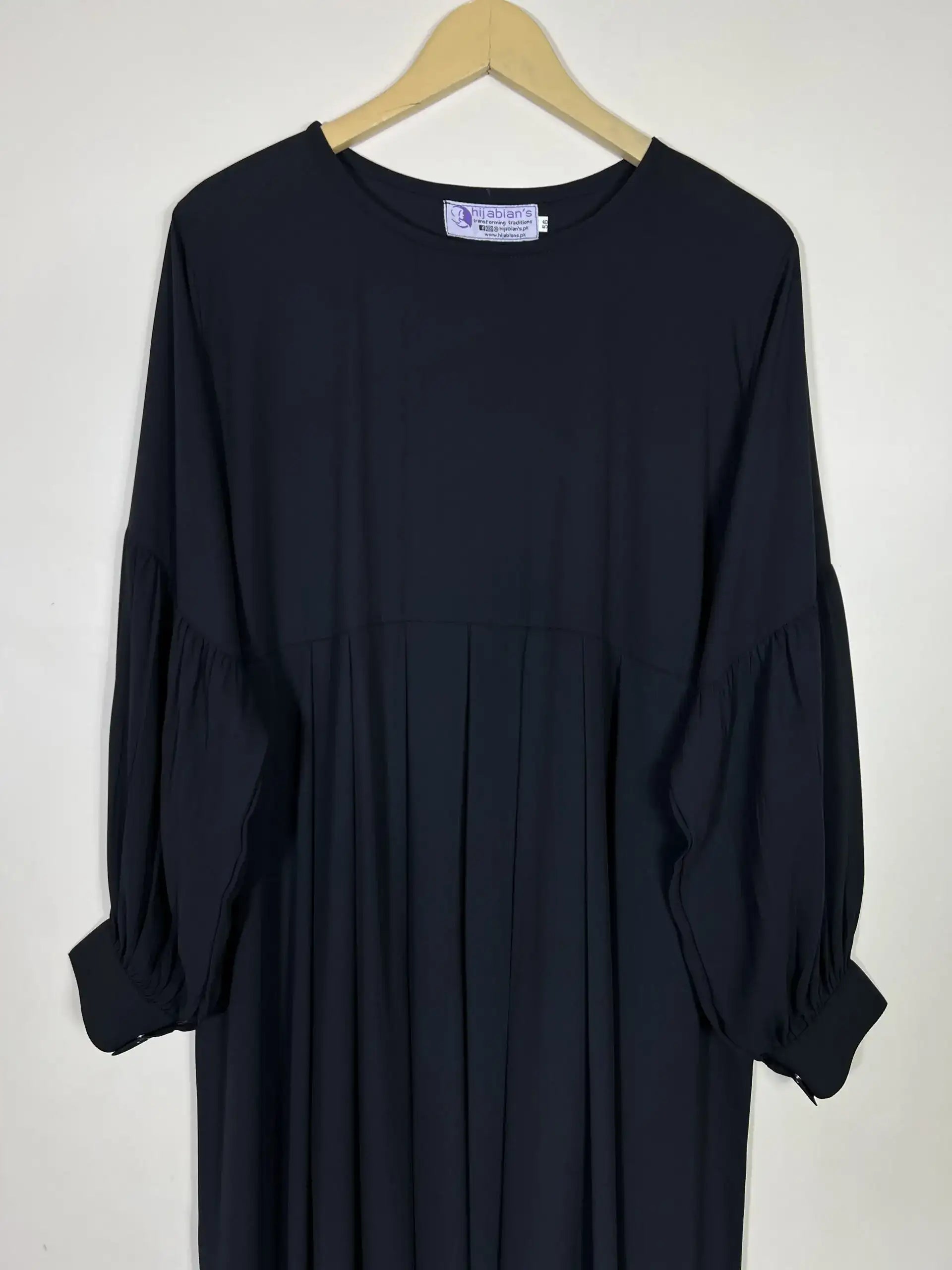 Pleated Abaya - Black HJ-0213