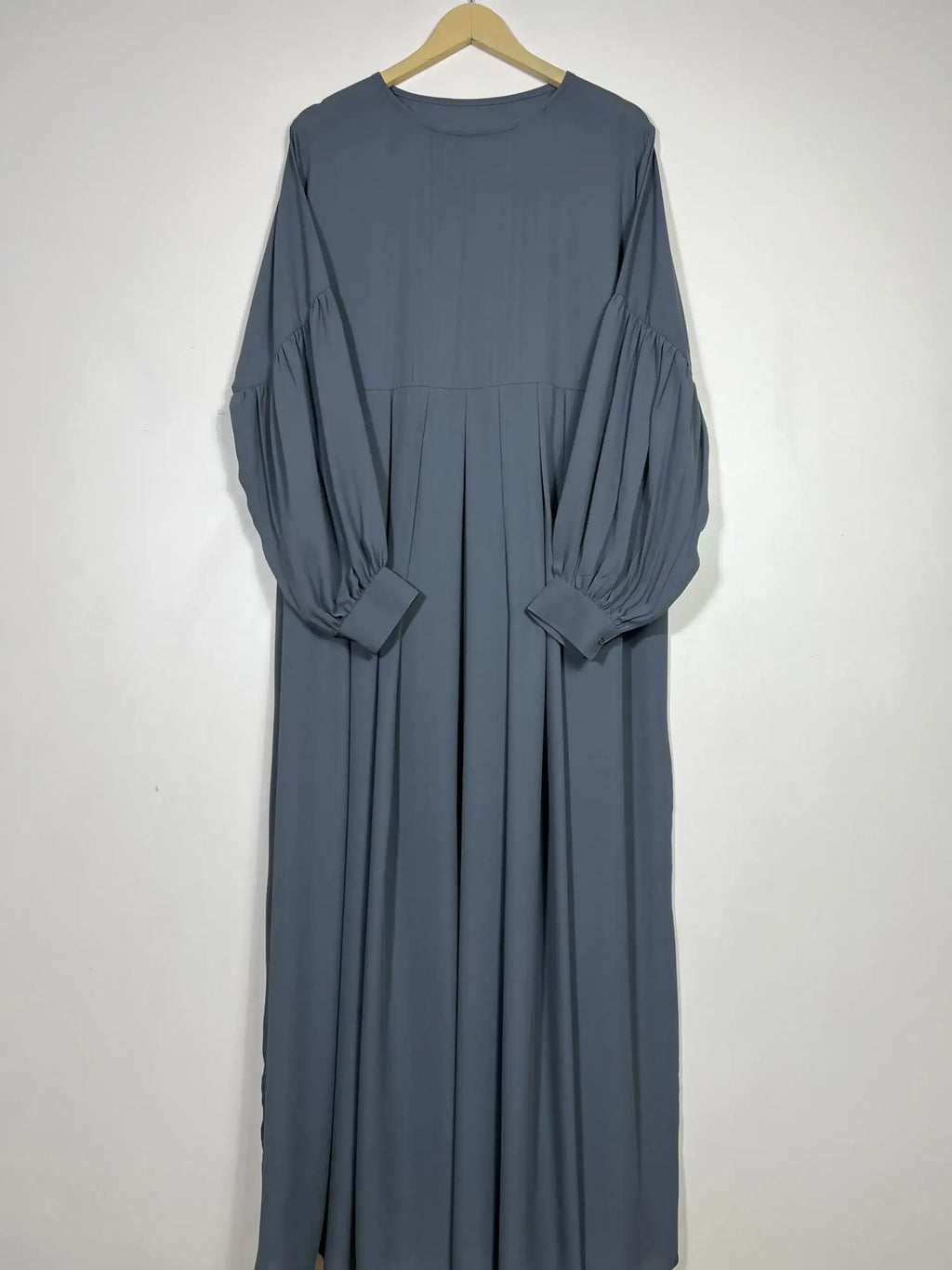 Grey - Pleated Abaya HJ236