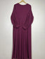 Maroon - Pleated Abaya HJ237