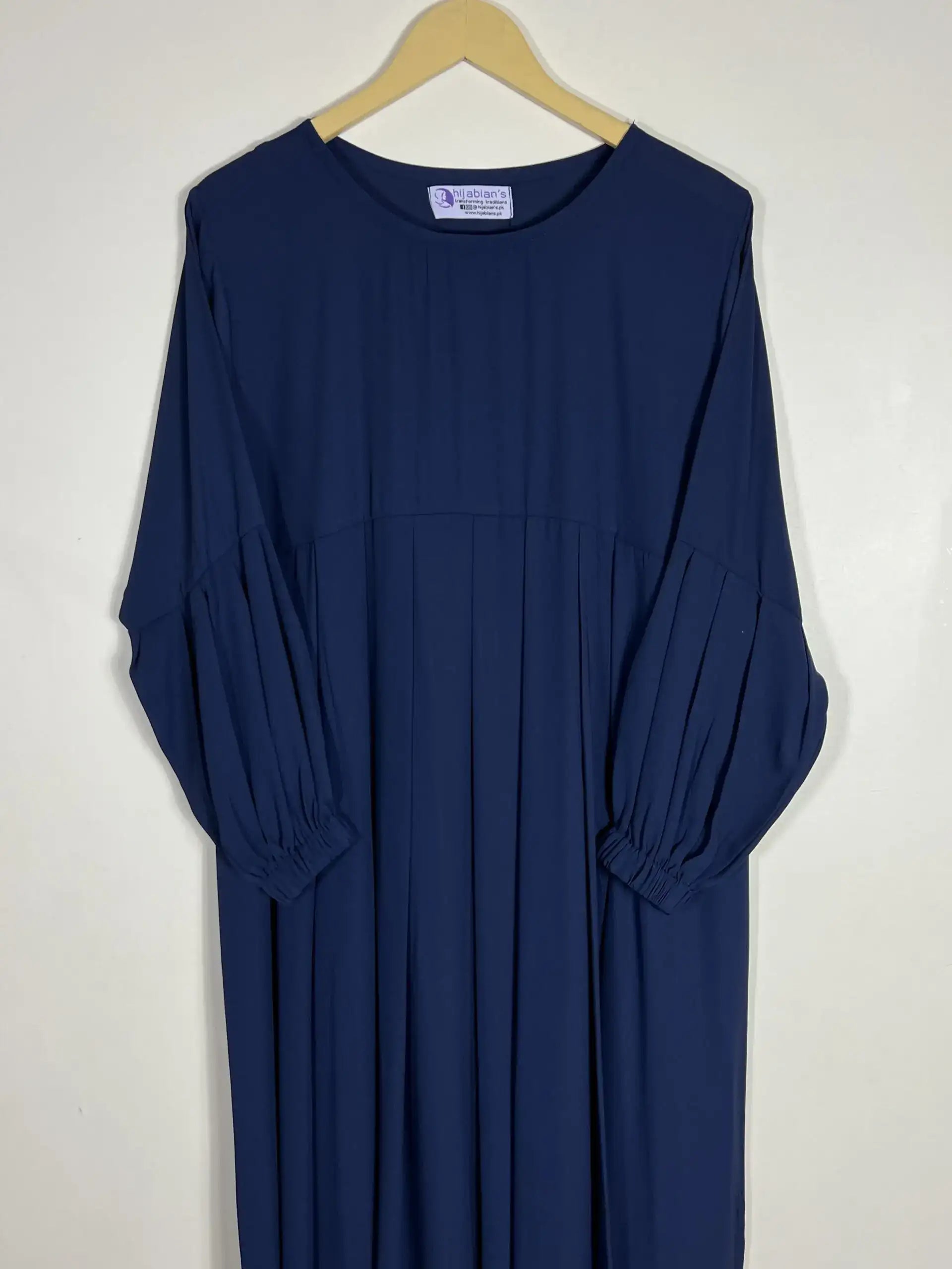 Navy Blue - Pleated Abaya HJ0388