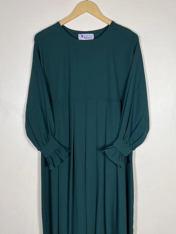 Bottle Green - Cuff Frill Abaya HJ0417