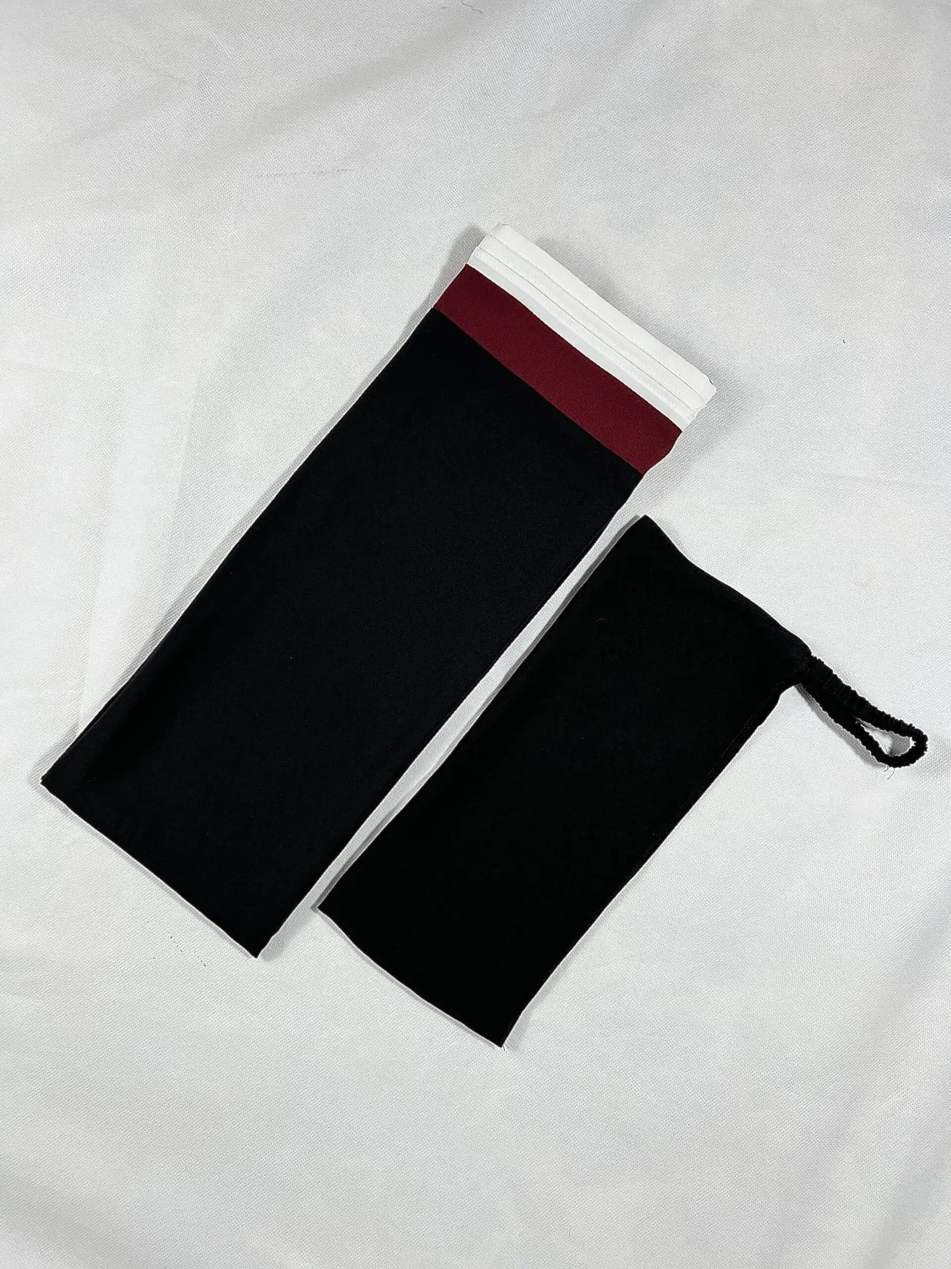 Maroon - White Pleated Modest Abaya HJ0451 Secondary image
