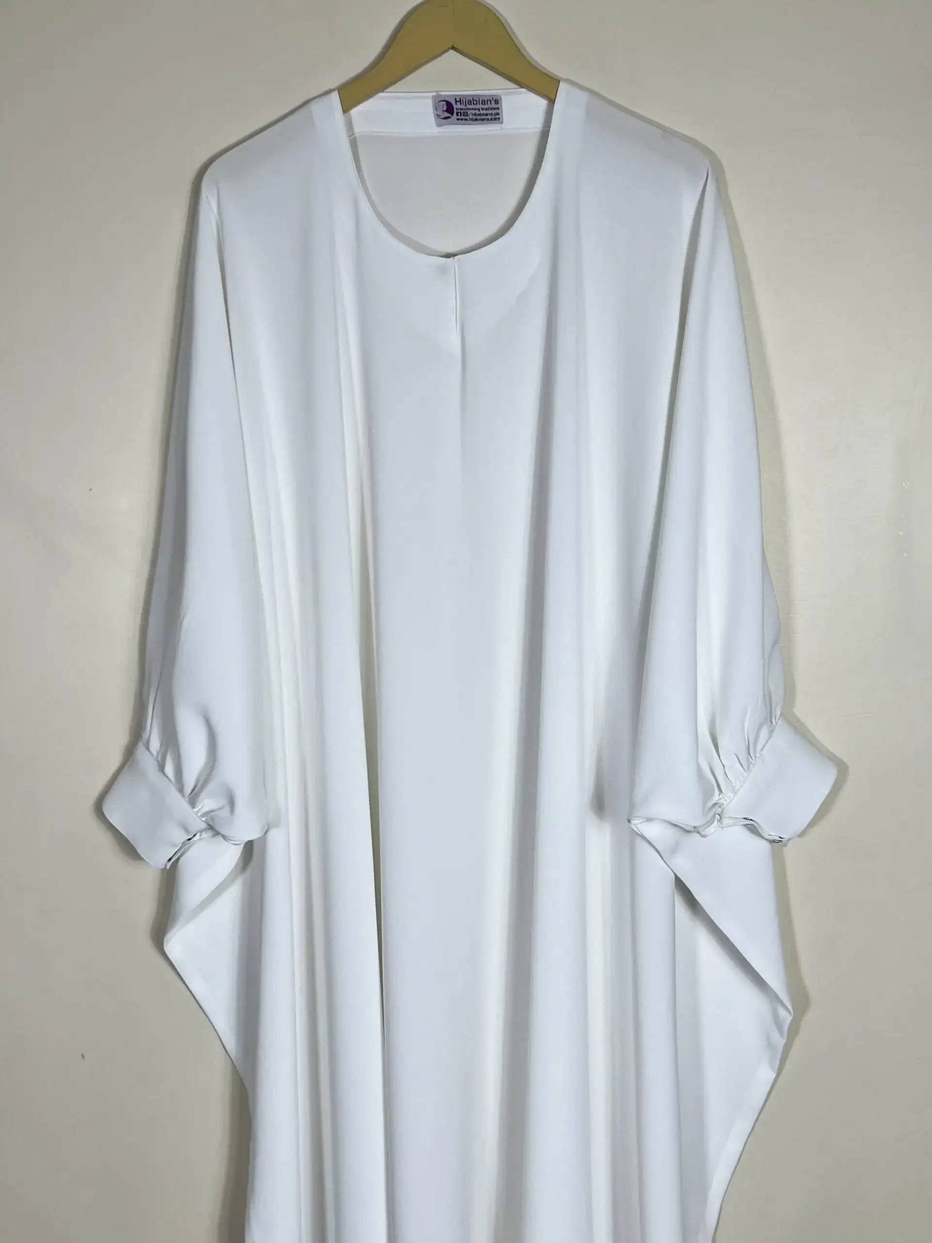 Butterfly Style Abaya - White HJ0487