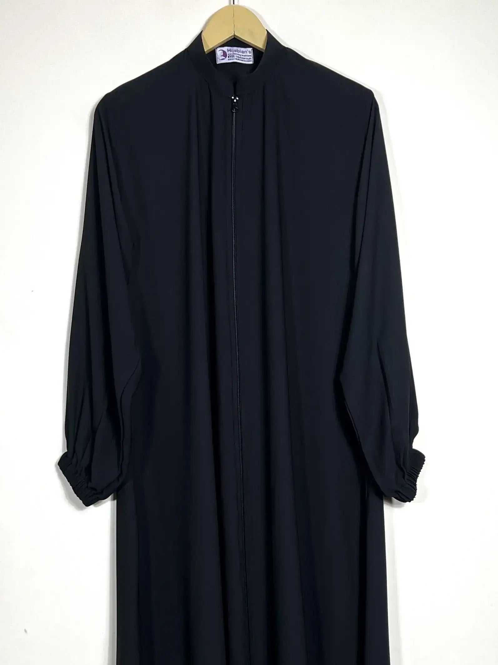 Black - Zipper with Collar Abaya HJ0602 Secondary image
