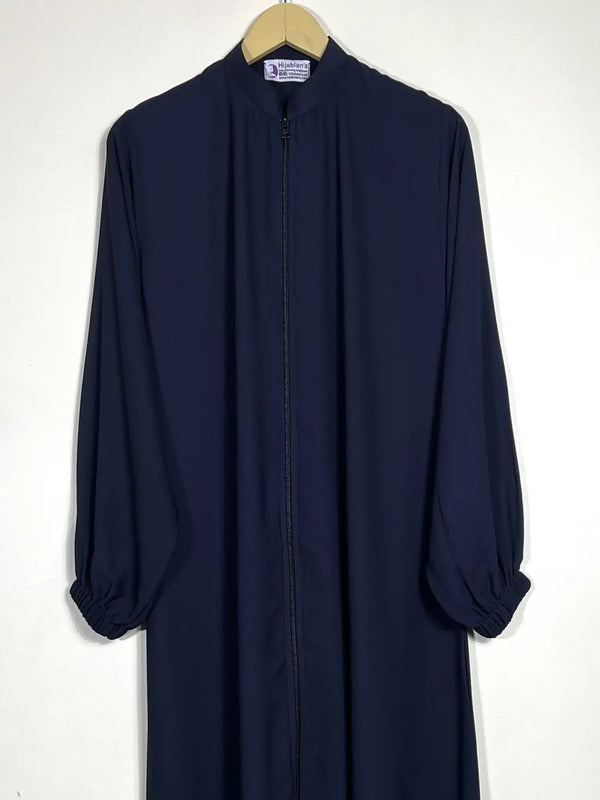 Blue - Zipper with Collar Abaya HJ0600