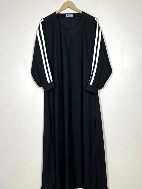Black - Pipen Sleeves Maxi Abaya HJ0596