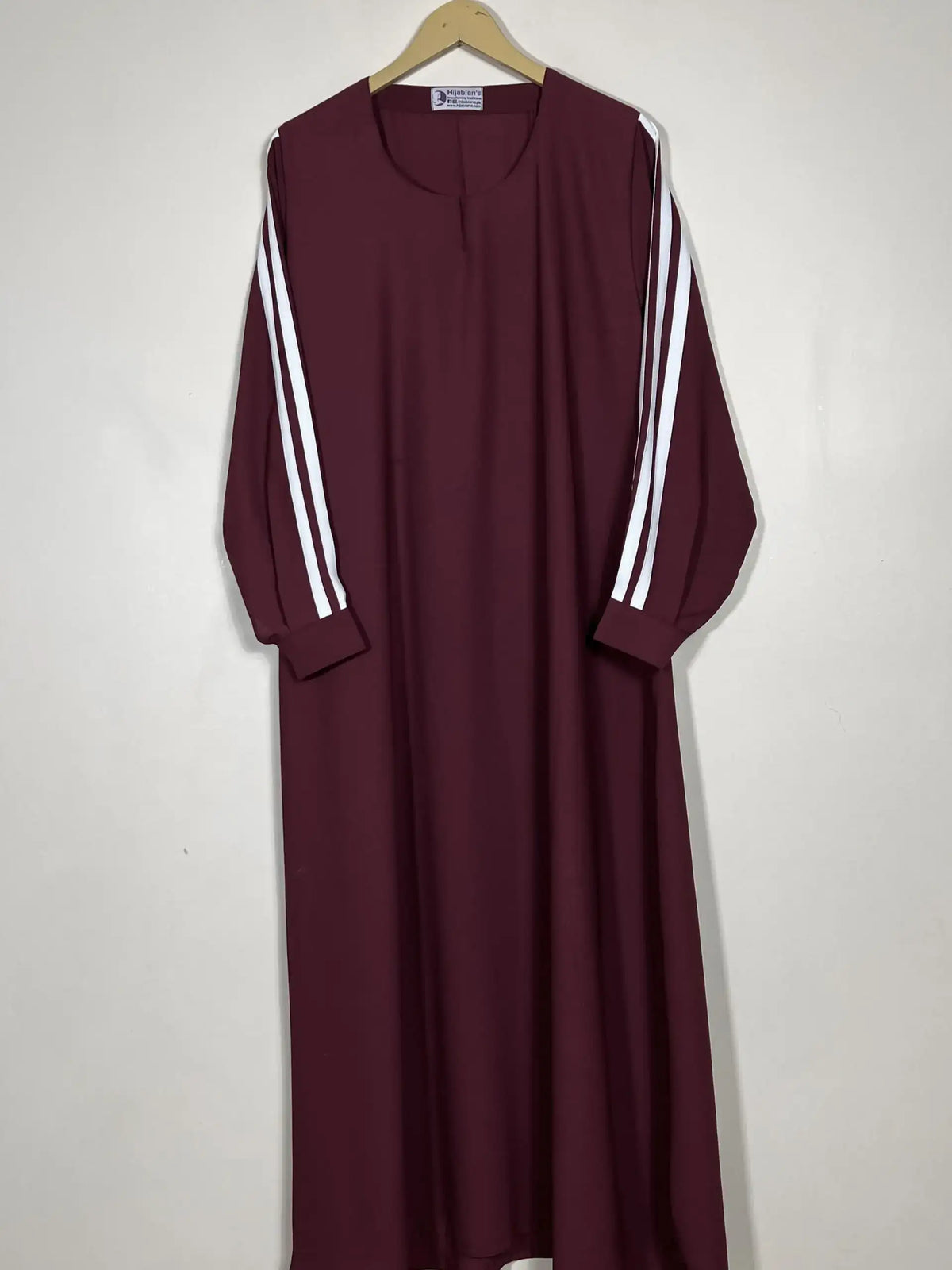 Maroon - Pipen Sleeves Maxi Abaya HJ0597 Main image