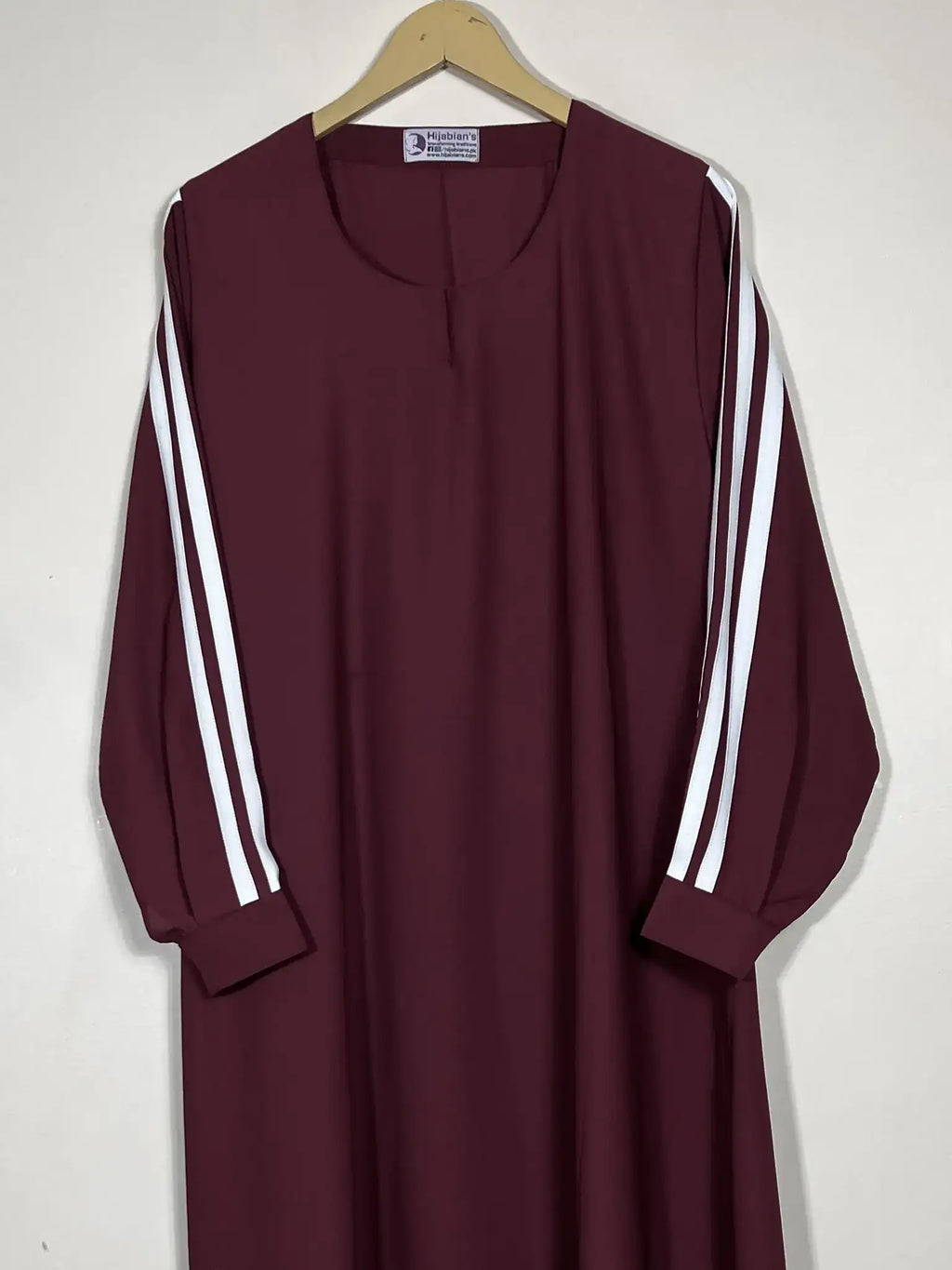 Maroon - Pipen Sleeves Maxi Abaya HJ0597