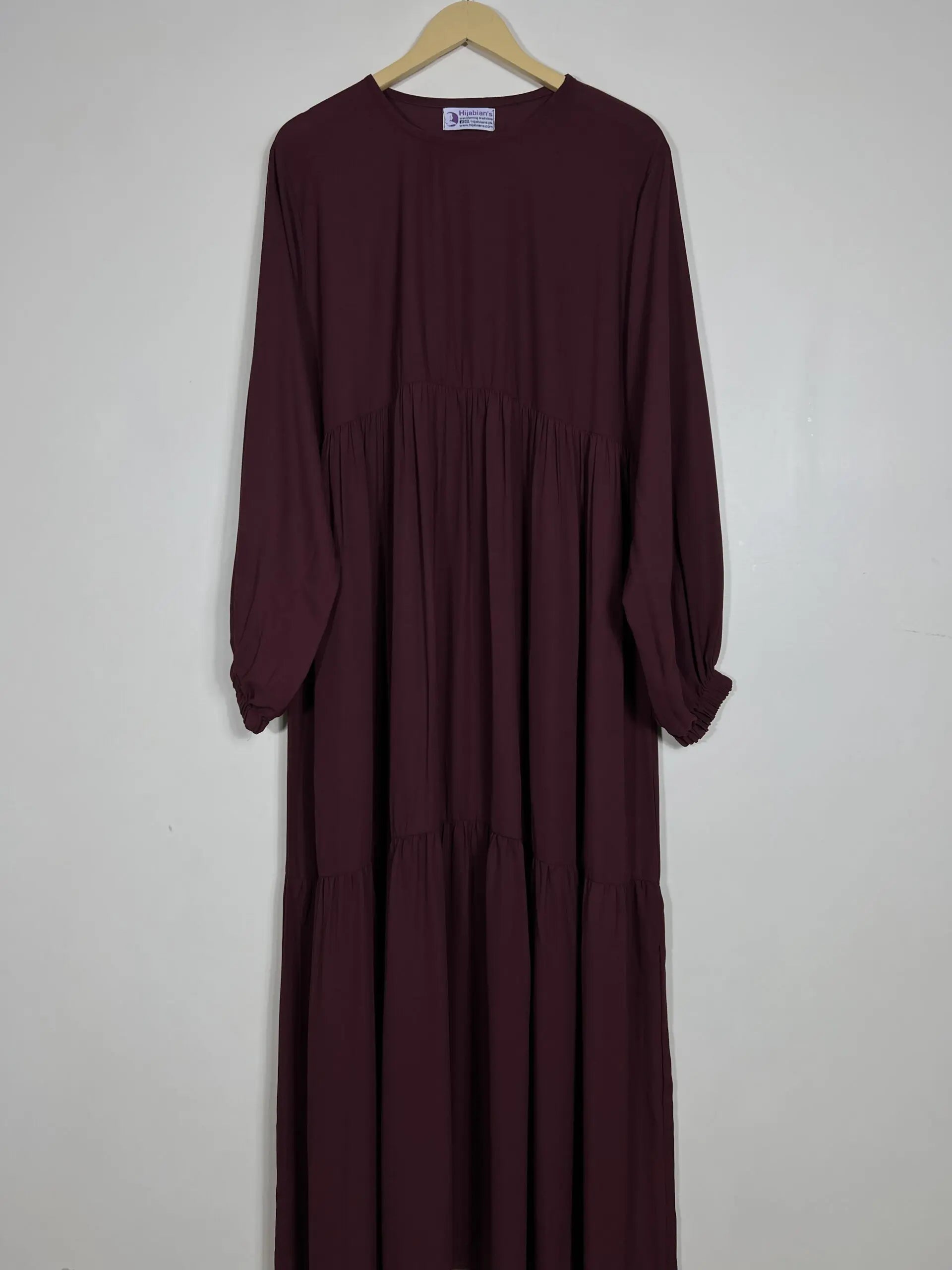 Maroon - Frill Maxi Abaya HJ0663