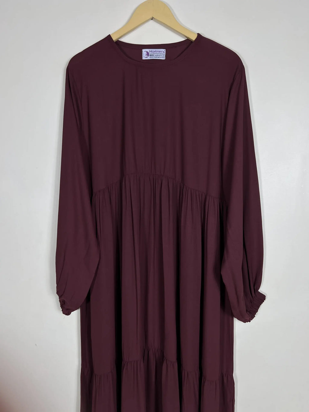 Maroon - Frill Maxi Abaya HJ0663
