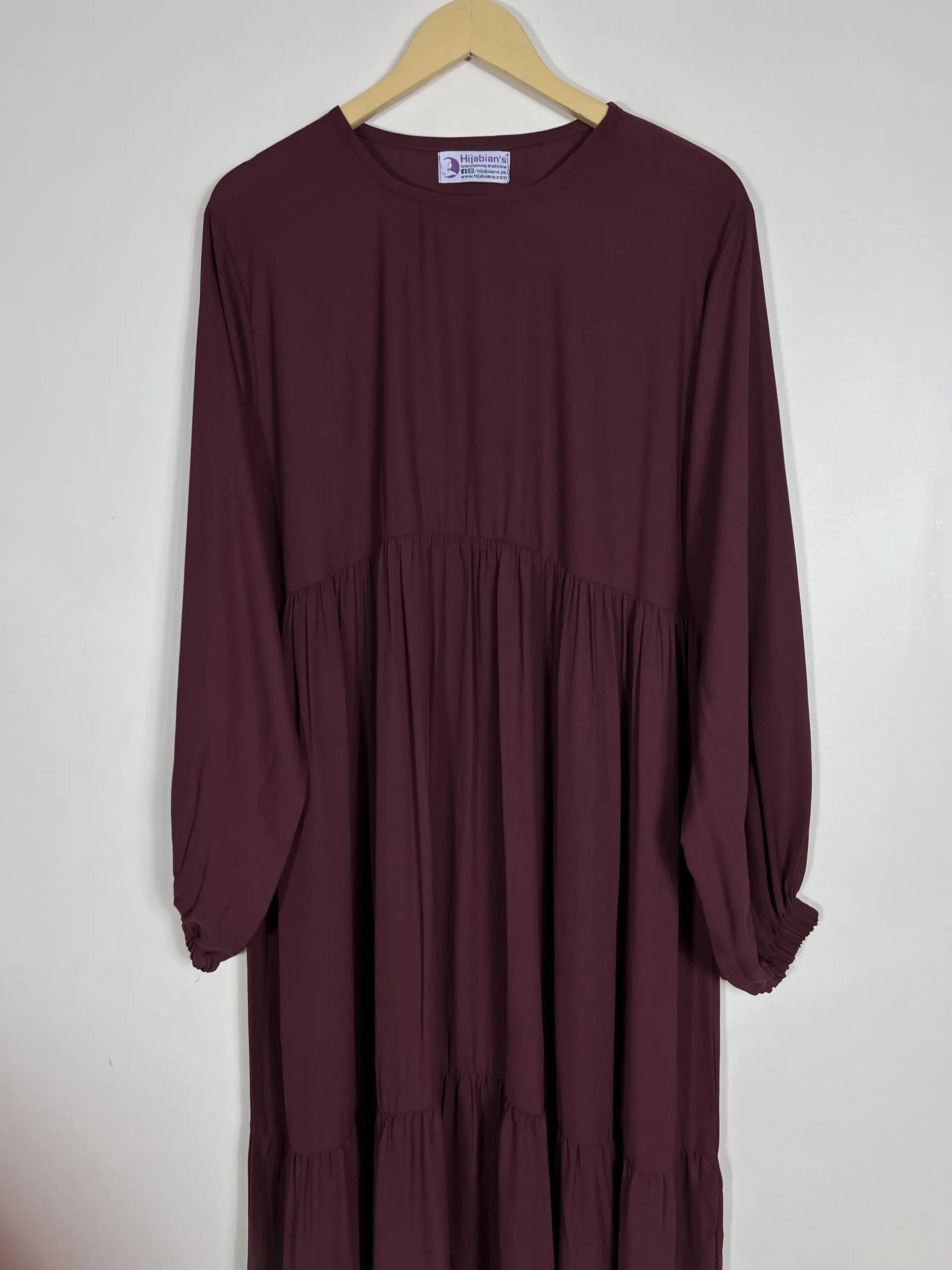 Maroon - Frill Maxi Abaya HJ0663