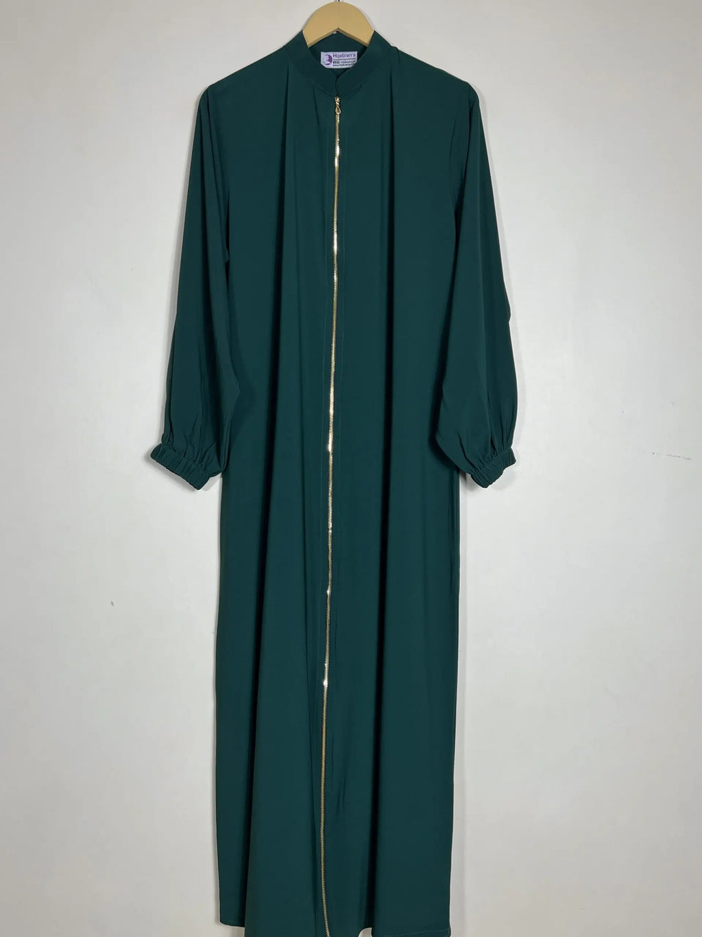 Bottle Green - Collar Style Zipper Abaya HJ0691